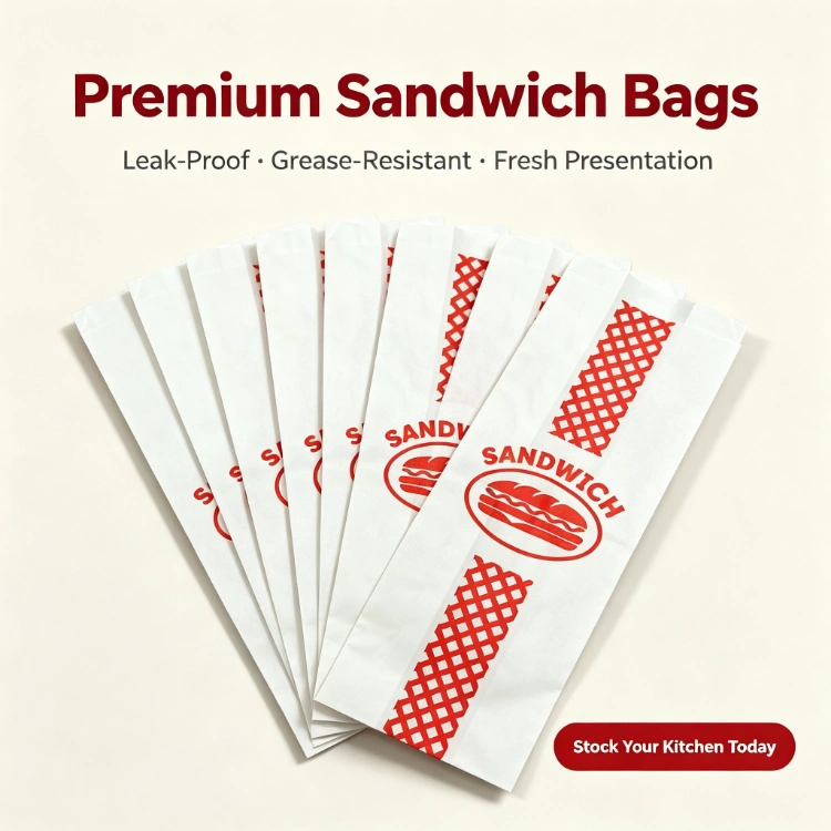 Sac en papier sandwich imprimé haut de gamme personnalisé