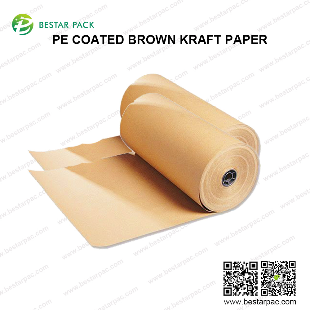 Papier kraft brun enduit de pe