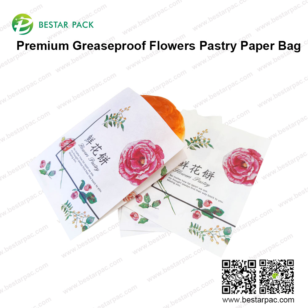 Sac en papier pâtissier fleurs ingraissable de qualité supérieure